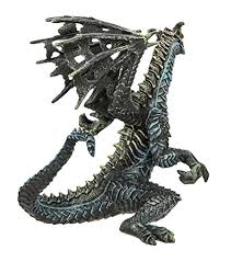 Ghost Dragon figure in black, grey, and dark blue with white skull and green horns, 5½ inches tall.