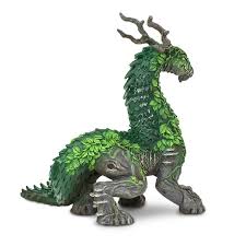 Jungle Dragon figurine with leaf-like green scales, tree trunk legs, and branch-like horns, standing 5 inches tall.