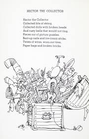 Where the Sidewalk Ends illustration of a treasure chest filled with whimsical toys and objects from Shel Silverstein’s poems.