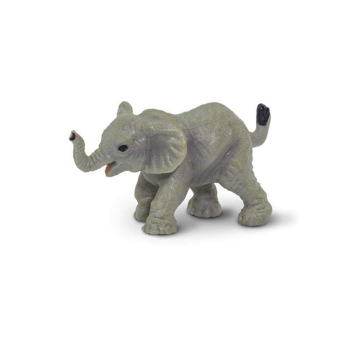Mini Animal small gray elephant figure with raised trunk, perfect for crafts or good luck keepsakes.