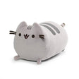 Pusheen Squisheen Log plush with soft gray fabric, smiling face, and elastic squishy design perfect for cuddling.