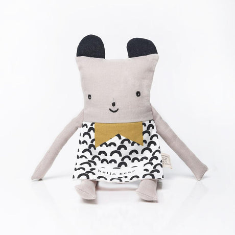 Organic Flippy Friend | Bear soft plush toy made from 100% organic cotton with flip book emotions for toddlers.