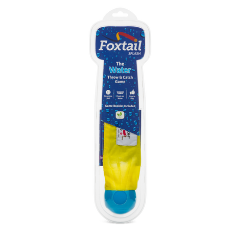 Foxtail Splash water-friendly throw and catch game with floating ball and nylon tail for pool and beach play.