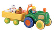 Funtime Tractor toy with farmer driver and five animal friends in yellow trailer, designed for interactive play and sounds.