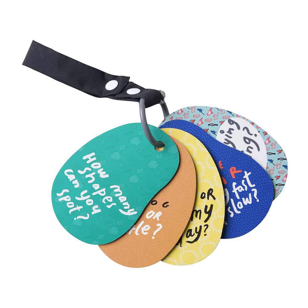 I See on a Walk Stroller Cards with colorful, sturdy illustrated prompts for exploring and spotting outdoors on stroller rings.