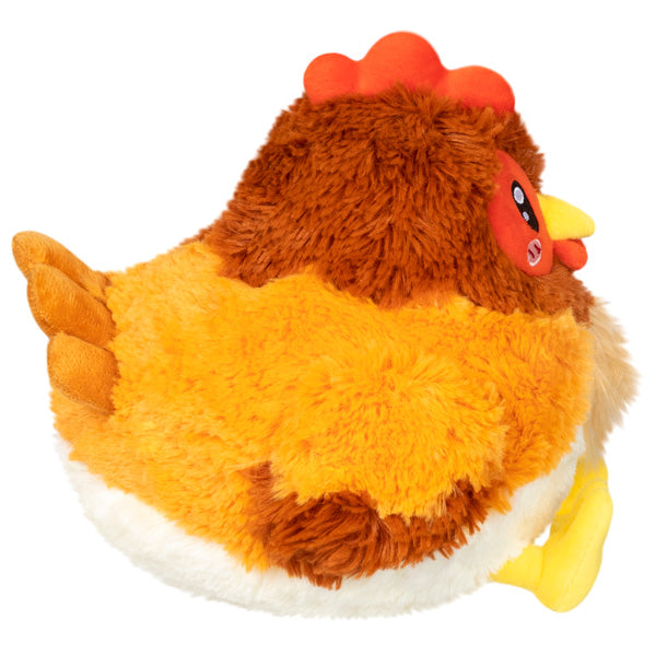 Hen Mini plush toy with soft orange and brown fur, perfect for hugging and cuddling, 9 inches tall.