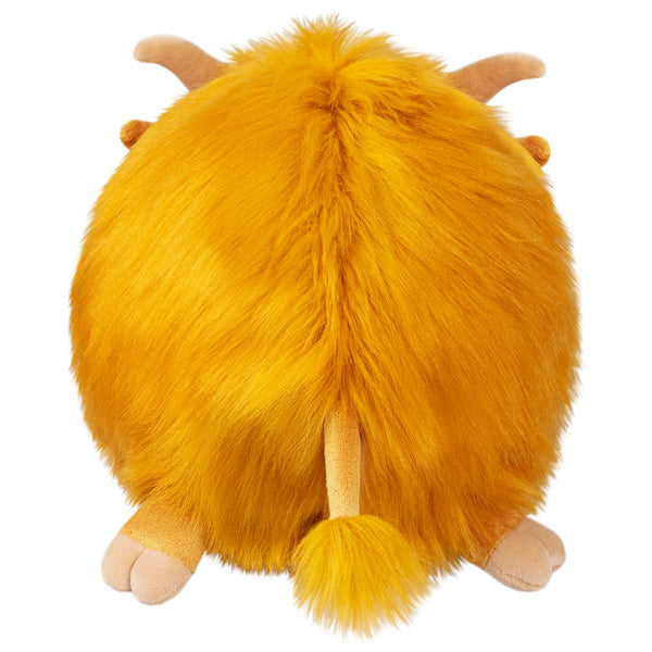 Highland Cow Mini plush showing soft, fluffy golden coat and small horns, perfect rustic Scottish decor or gift.