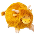 Highland Cow Mini plush with soft, fluffy golden coat and gentle features, perfect for cozy cuddles and decor.