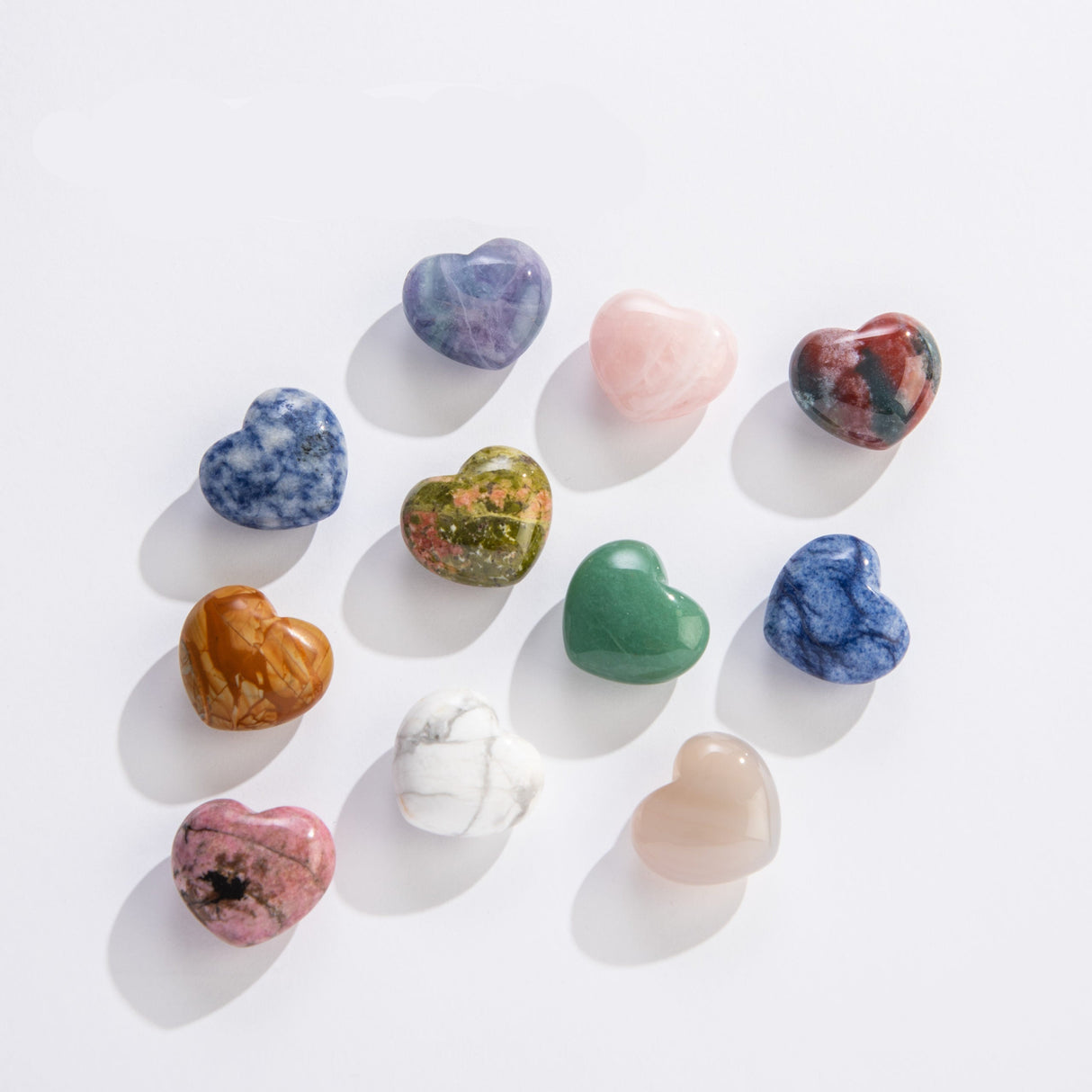 Heart Stone polished assorted mineral hearts in various colors, perfect as a meaningful gift or pick-me-up.