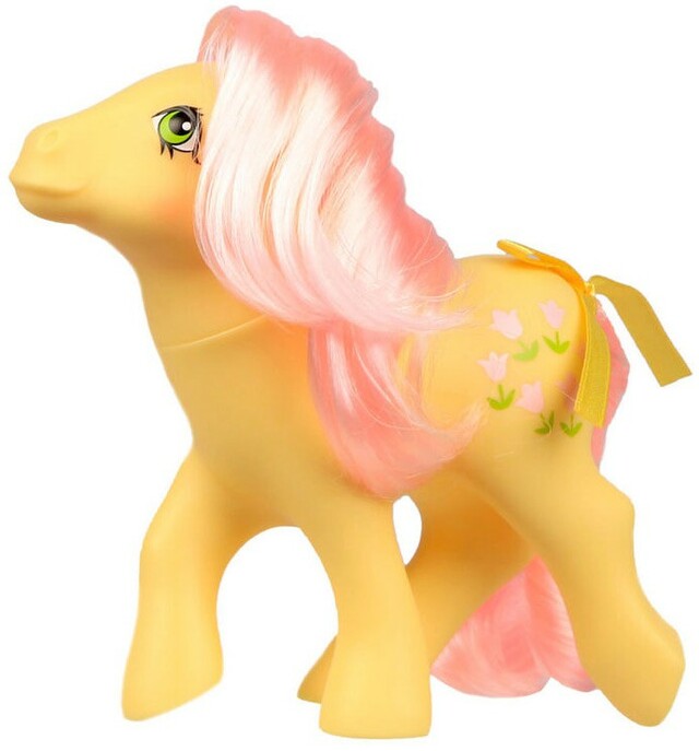 My Little Pony | Earth Pony with long pink hair, yellow body, and tulip flower design on the side.