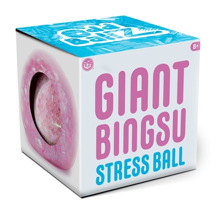Giant Bingsu Stress Ball in a colorful box with a fun shaved ice gel bead design for sensory stress relief.