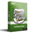 Mini Sports Trivia game box with grass field design, featuring 100 questions to test sports knowledge for ages 8 and up.