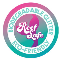 Sea Star Sparkle Rainbow Party Cake Bio Glitter Sunscreen with biodegradable, reef-safe, eco-friendly glitter badge.