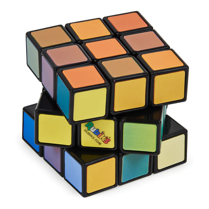 Rubiks 3x3 Impossible puzzle cube with iridescent color-changing tiles for a challenging twist on the classic Rubik's Cube.