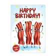Bacon Scratch & Sniff Card with cheerful cartoon bacon strips and “Happy Birthday!” text in a playful design.