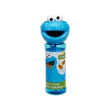 Sesame Street Bubbles featuring Cookie Monster collectible topper with 8 fl oz bubble solution and wand for ages 3+