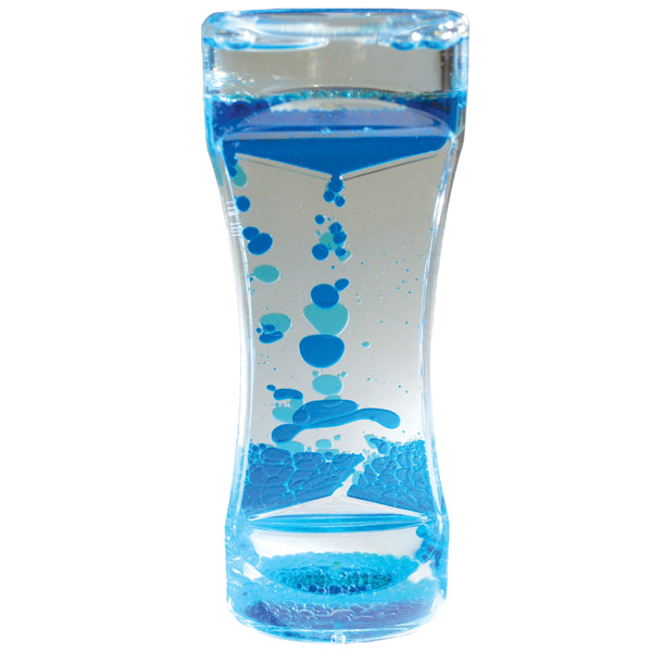 Liquid Timer with blue descending bubbles creating a calming visual effect for sensory play and focus.
