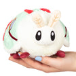 Luna Moth Snackers plush held in hand, showcasing soft polyester fiber and adorable moth design.