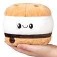 Hand holding a smiling, plush S'More Snackers toy made of soft polyester fiber, perfect for all ages.