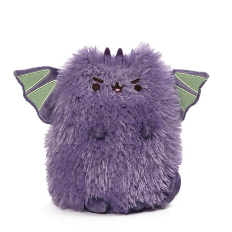 Purple fluffy Pip Dragon plush with green wings and tiny horns from Pusheen Surprise Plush Series #6.