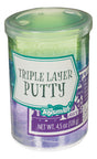 Triple Layer Slime in a 2½” jar with three colorful layers of slimy putty, 4.5 oz for ages 5 and up.