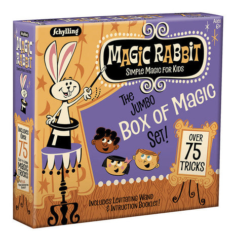 Magic Tricks Box with over 75 classic magic tricks including levitating wand and instruction booklet for kids ages 6+