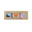 Organic Soft Blocks Set with embroidered dog, fox, and mouse on 100% organic cotton soft blocks in eco-friendly packaging.