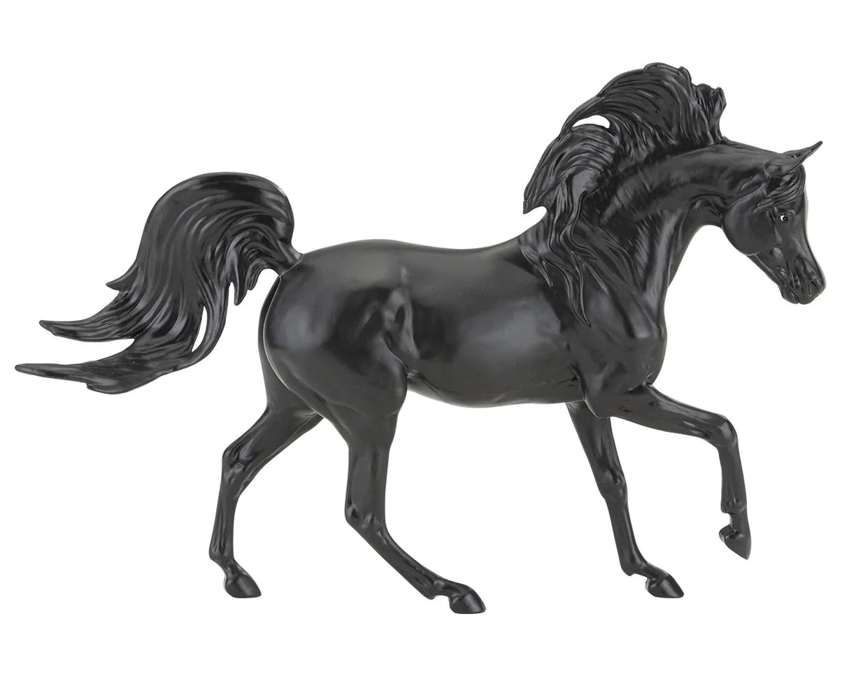 Black Stallion with Book 1:12 scale model horse figurine with flowing mane and tail in dynamic pose for ages 8+ freedom series.