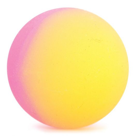 Classic Bouncy Ball in bright yellow and pink, small and durable for fun on the go, perfect for kids ages 3 and up.
