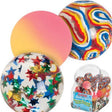 Classic Bouncy Ball in swirl, icy, and star styles, highly bouncy and pocket-sized for on-the-go fun.