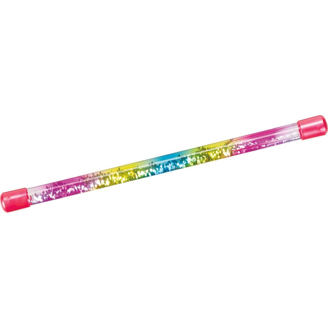 Glitter Wand Baton with colorful glitter inside a 12-inch water baton for dress up and imaginative play.