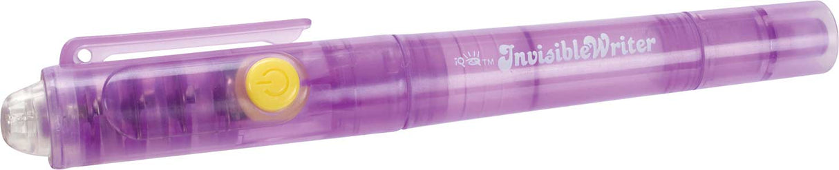 2-in-1 Invisible Writer in purple with clear cap, featuring invisible ink marker and blue ink pen for secret messages.