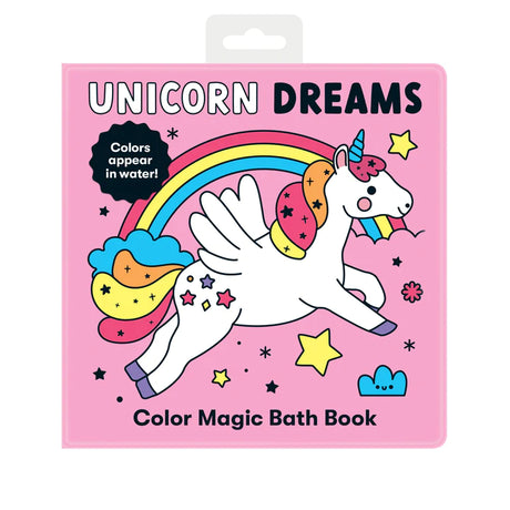 Bath Book Color Magic | Unicorn Dream with a colorful unicorn and rainbow, colors appear in water for bath time fun.