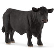 Black Angus Bull figurine showcasing a strong, hornless black cattle breed with detailed texture and sturdy build.