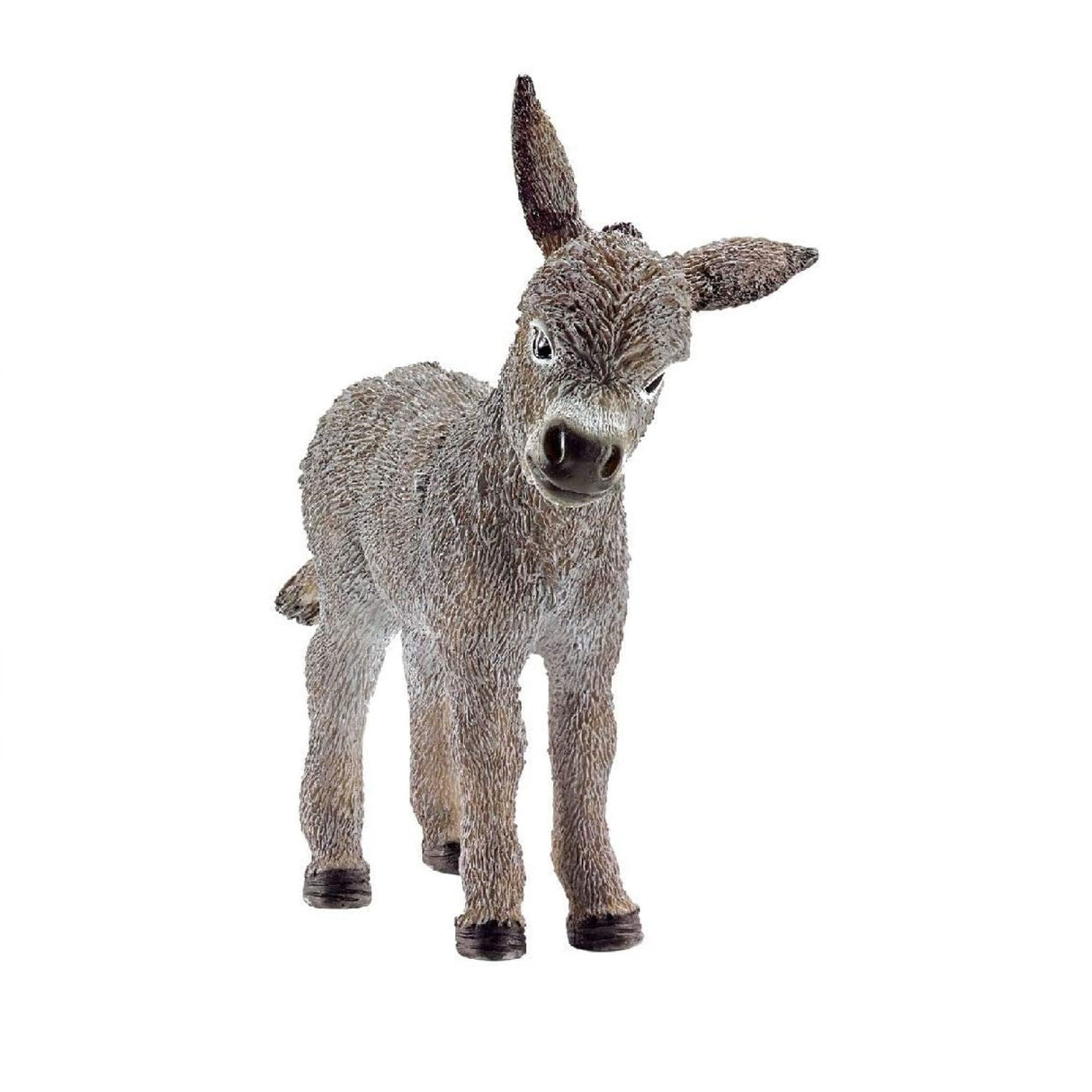 Donkey Foal figurine with detailed grey coat and white markings, standing with ears perked forward.