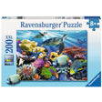 200pc Ocean Turtles Puzzle featuring vibrant underwater sea turtles and colorful coral reef for ages 8 and up.