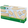 Beginner Track Expansion Pack with eleven wooden railway pieces to complete your BRIO train set for ages 3 and up.