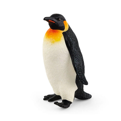 Emperor Penguin figurine with detailed black and white plumage and yellow ear spots, perfect for kids aged 3-8.