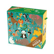 25pc World Animals Jumbo Puzzle box with colorful illustrated animals including elephant, zebra, lion, and panda on teal background.