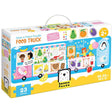 23pc Food Truck Match Puzzle with colorful jumbo pieces teaching shapes and colors for kids aged 2 and up.