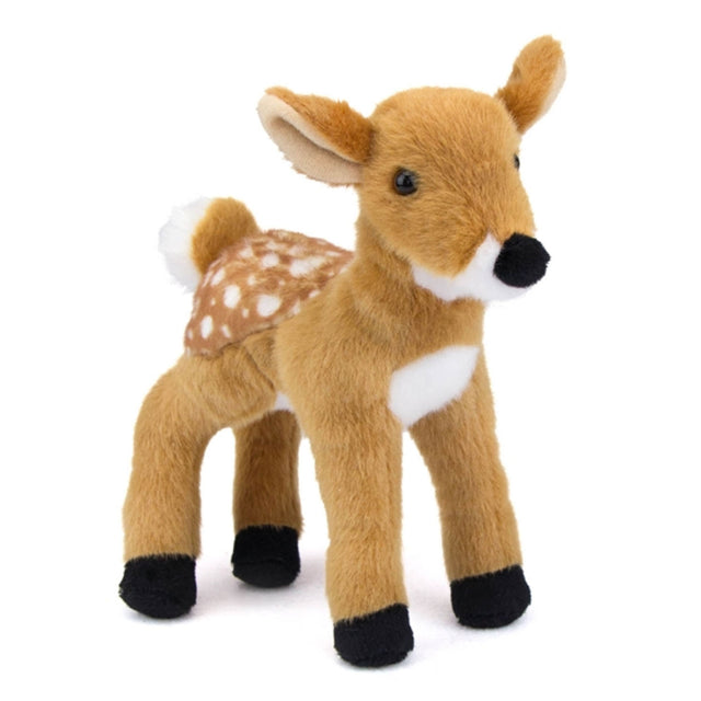 Fawn Glory plush toy with soft kohair fur, standing eight inches tall, perfect for cuddling and imaginative play.