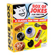 Joke Box with 8 classic gags including goofy teeth, hand buzzer, floating eyeball, fake vomit, and whoopee cushion.