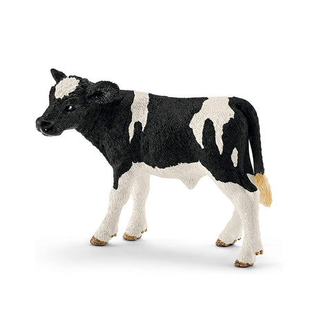 Holstein Calf figurine showing a detailed black and white calf standing on white background.