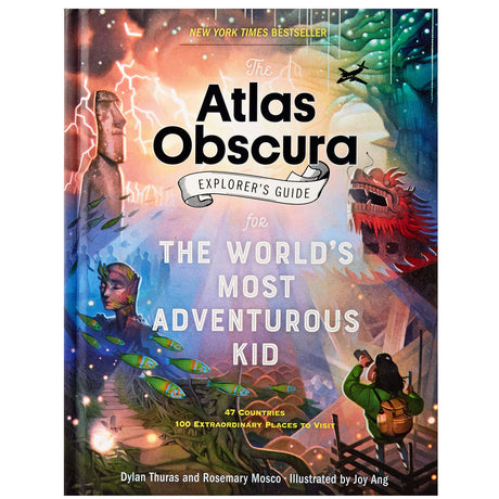 Atlas Obscura Explorer's Guide for the World's Most Adventurous Kid book cover with colorful adventure illustrations.