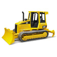 Yellow Cat Track-Type Tractor model with swiveling blade and genuine chain links for heavy digging and clearing tasks.