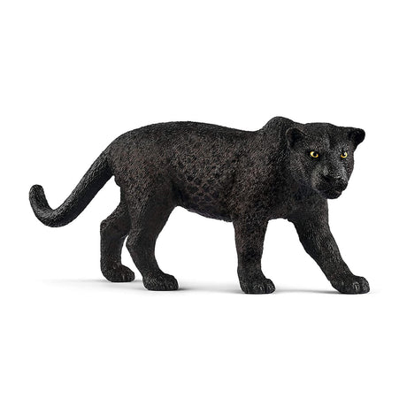 Black Panther figurine showing detailed black coat and subtle flower-shaped markings in a lifelike pose.