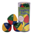 Colorful Juggling Balls set with vinyl coverage and beaded filler, includes instructions, perfect for ages 5 and up.