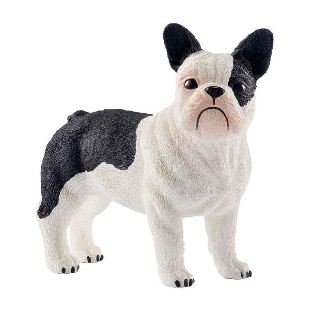 French Bulldog figurine in black and white, detailed and lifelike small sculpture perfect for display.