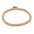 Gold Bead Stretch Bracelet with shiny gold-tone beads on a flexible 6-inch stretch band, perfect for stacking or wearing alone.