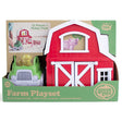 Farm Play Set with barn, pickup truck, pig figure, and fences for imaginative farm-themed play and easy storage.